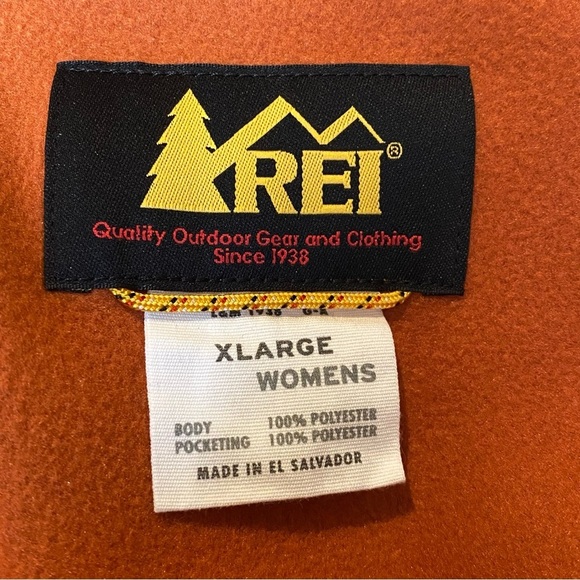 REI Women Orange Polartec Fleece Zipped Jacket Size XL - Picture 7 of 9